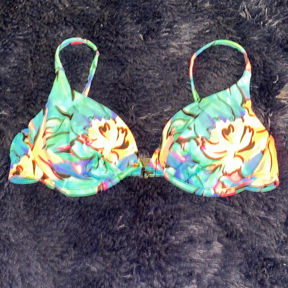 VintageTropical Floral Bikini Top